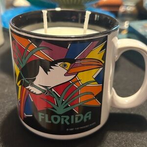 HANDMADE Soy 2 Wick Candle in Vintage Florida Souvenir Mug Coconut Lime Scent